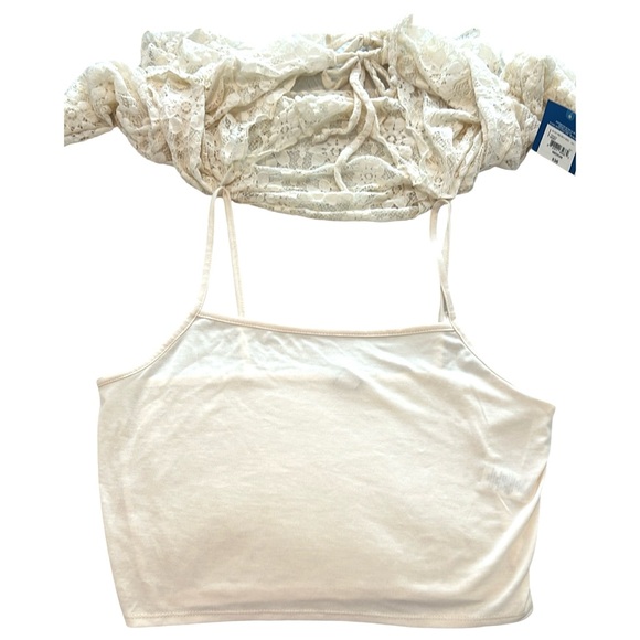 ARIZONA JEAN CO Top , cream color, camisole and lace top together - Picture 7 of 8